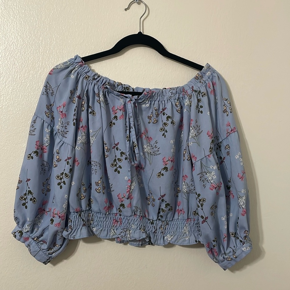 Cold Shoulder Frill Trim T Shirts Short Sleeve Crop Top Blouse